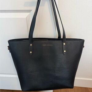 Poppy & Peonies Elegant Black Tote